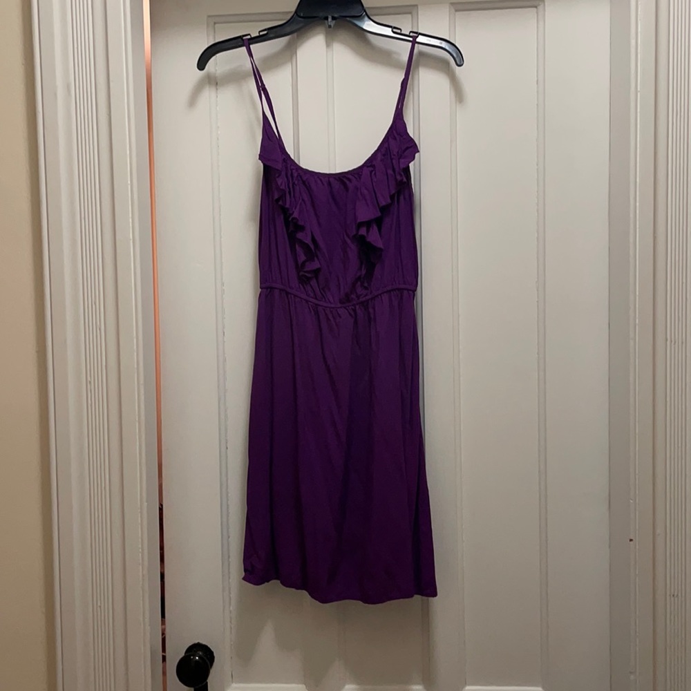 Deep purple ruffle dress